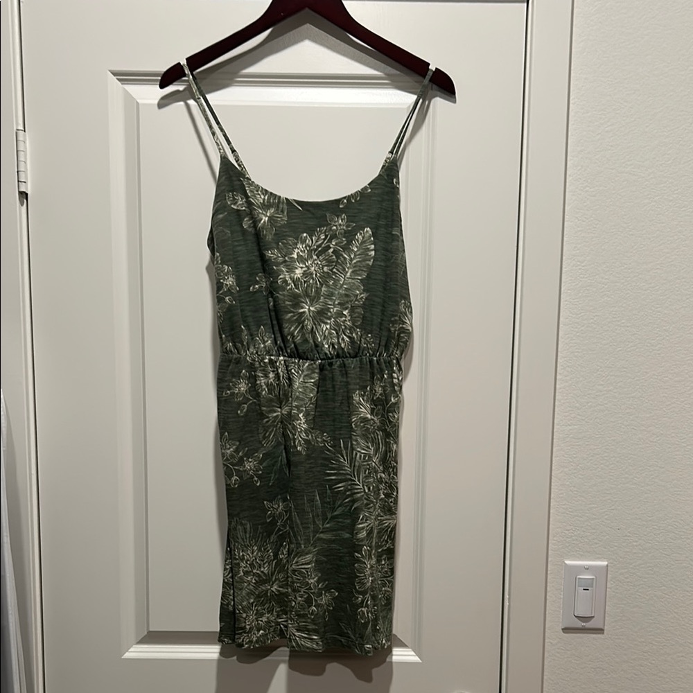 Waist-Defined Printed Slub-Knit Midi Dress